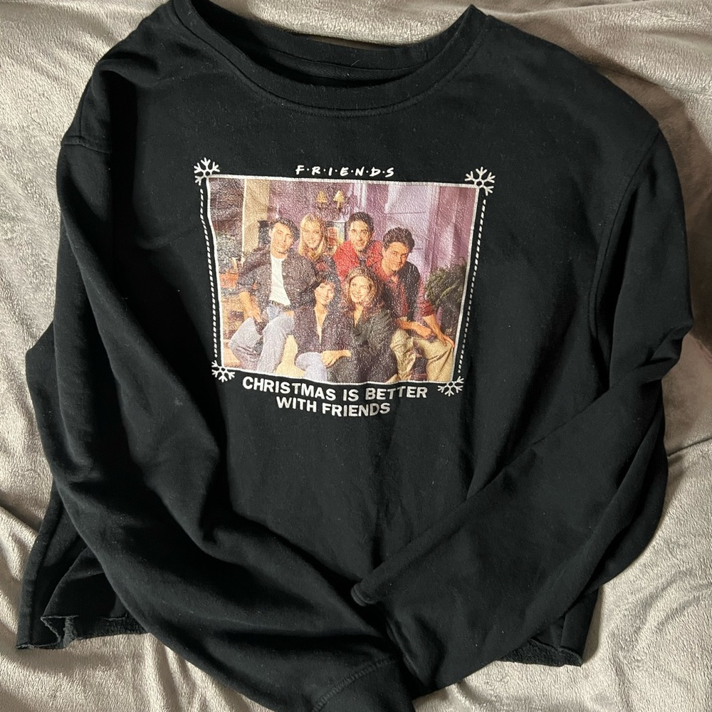 Christmas “Friends” cropped sweatshirt.